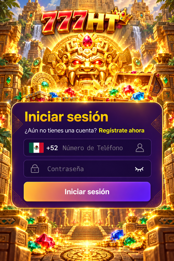 Inicio de sesión de 777HT con temática de gemas, tesoros y templo dorado